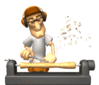 GIF animado (71591) Carpintero tallando