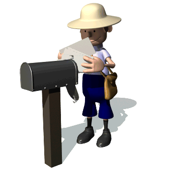 GIF animado (71606) Cartero en d repartiendo correo