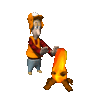 GIF animado (71617) Cazador calentandose al fuego