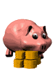 GIF animado (62336) Cerdito guardando dinero