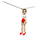 GIF animado (71380) Chica acrobata colgando de la cuerda