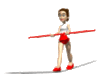 GIF animado (71381) Chica acrobata pasando por la cuerda con un palo