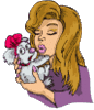 GIF animado (70709) Chica besando perro