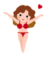 GIF animado (70823) Chica bikini rojo