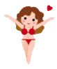 GIF animado (70823) Chica bikini rojo