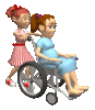GIF animado (72172) Chica empujando a una embarazada