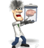 GIF animado (71680) Cientifico loco sujetando cerebro