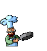 GIF animado (71747) Cocinero dandole la vuelta al pescado