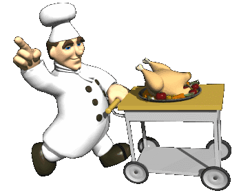 GIF animado (71758) Cocinero empujando el carrito de la comida