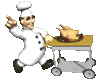GIF animado (71758) Cocinero empujando el carrito de la comida