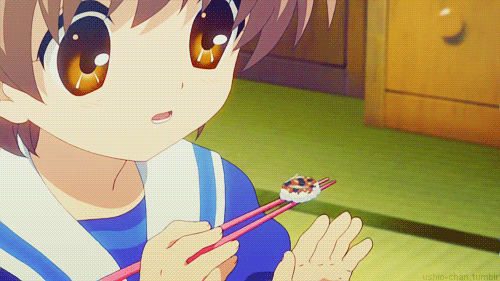 GIF animado (62822) Comer sushi con palillos