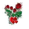 GIF animado (72992) Corazones con flores brillando