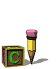 GIF animado (64137) Cubo letra c lapiz