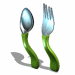 GIF animado (62804) Cuchara tenedor verdes