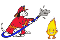 GIF animado (71516) Dalmata bombero apagando un fuego