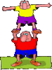 GIF animado (71382) Dos acrobatas haciendo una torre