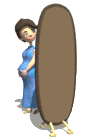 GIF animado (70792) Embarazada mirandose espejo