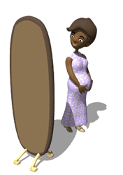 GIF animado (70793) Embarazada mirandose espejo