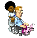 GIF animado (71881) Enfermera empujando silla de ruedas
