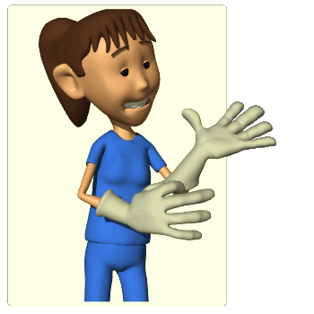 GIF animado (71887) Enfermera poniendose los guantes