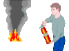 GIF animado (71520) Extintor apagando fuego
