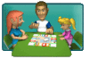 GIF animado (70911) Familia jugando juego mesa
