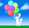 GIF animado (64143) Gato globos