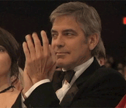 Imagen GIF de George clooney aplaudiendo animado
