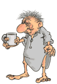 GIF animado (70223) Hombre anciano tirando cafe