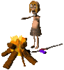 GIF animado (70506) Hombre cavernas fogata