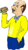 GIF animado (70349) Hombre comiendo sandwich