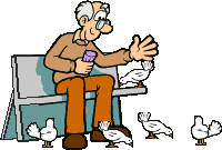 GIF animado (70225) Hombre dando comer palomas