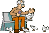 GIF animado (70225) Hombre dando comer palomas