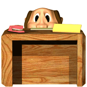 GIF animado (65132) Hombre escondido detras escritorio
