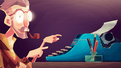 GIF animado (65055) Hombre escribiendo maquina