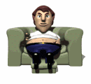 GIF animado (70446) Hombre gordo sofa