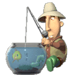 GIF animado (72390) Hombre pescando pecera