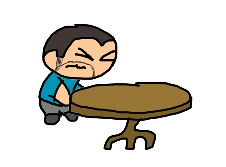 GIF animado (63732) Hombre volteando mesa