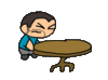 GIF animado (63732) Hombre volteando mesa