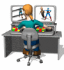 GIF animado (71990) Informatico a dos pantallas