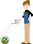 GIF animado (72037) Jardinera regando las plantas