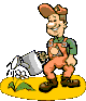 GIF animado (72046) Jardinero con regadera