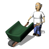 GIF animado (72048) Jardinero con una carretilla