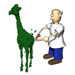 GIF animado (72056) Jardinero haciendo una jirafa