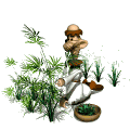 GIF animado (72062) Jardinero recogiendo hierbas