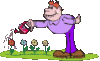 GIF animado (72063) Jardinero regando flores