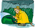 GIF animado (72066) Jardinero regando mientras llueve
