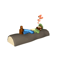 GIF animado (72111) Lenador echando la siesta en un tronco