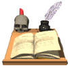 GIF animado (64829) Libro pluma vela calavera
