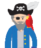 GIF animado (72431) Loro pirata saludando